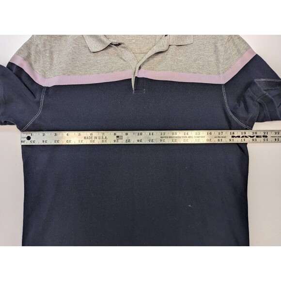 Banana Republic Organic Cotton Short Pique Polo Mens Gray Black Pink Medium - Picture 8 of 9